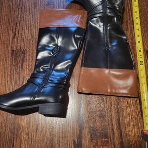 Kohl's Black and Brown Over the Knee Boots